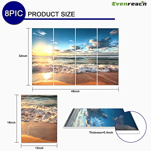Evenreach 8 Pack Art Acoustic Panels Soundproof Wall Panels,48X32Inches Sound Absorbing Panels,Decorative Acoustical Wall Panels, Acoustic Treatment For Recording Studio (Art, Beach) #TOP1