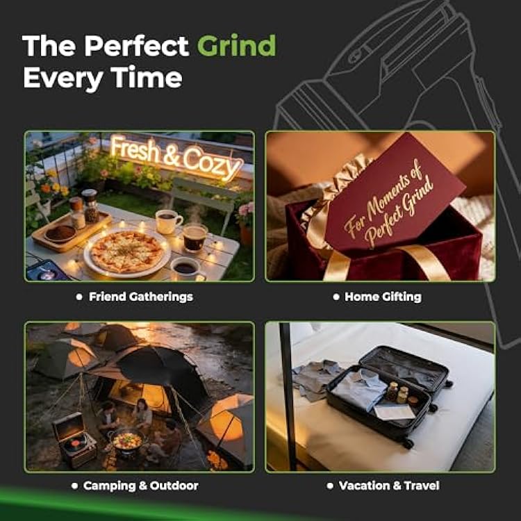 Mamba Lite Electric Herb Grinder, USB Rechargeable, One-Hand Automatic Herb & Spice Grinder for Dried Herbs, Portable Kitchen Grinder, Green