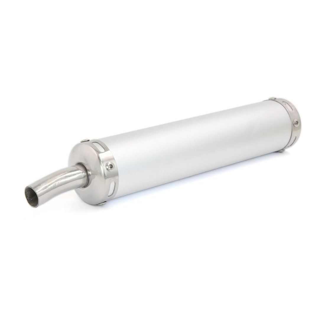 sourcing map Universal Motorrad Schalldämpfer Endrohr 280mm x 60mm Silber
