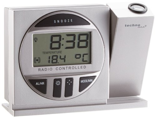 Technoline Projektionswecker, 123 x 42 x 91 mm, WT 590, Silber