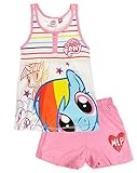 tommy's hasbro customs  My Little Pony Schlafanzug für Mädchen, Kurzarmoberteil mit Shorts, offizielles Lizenzprodukt, mehrfarbig