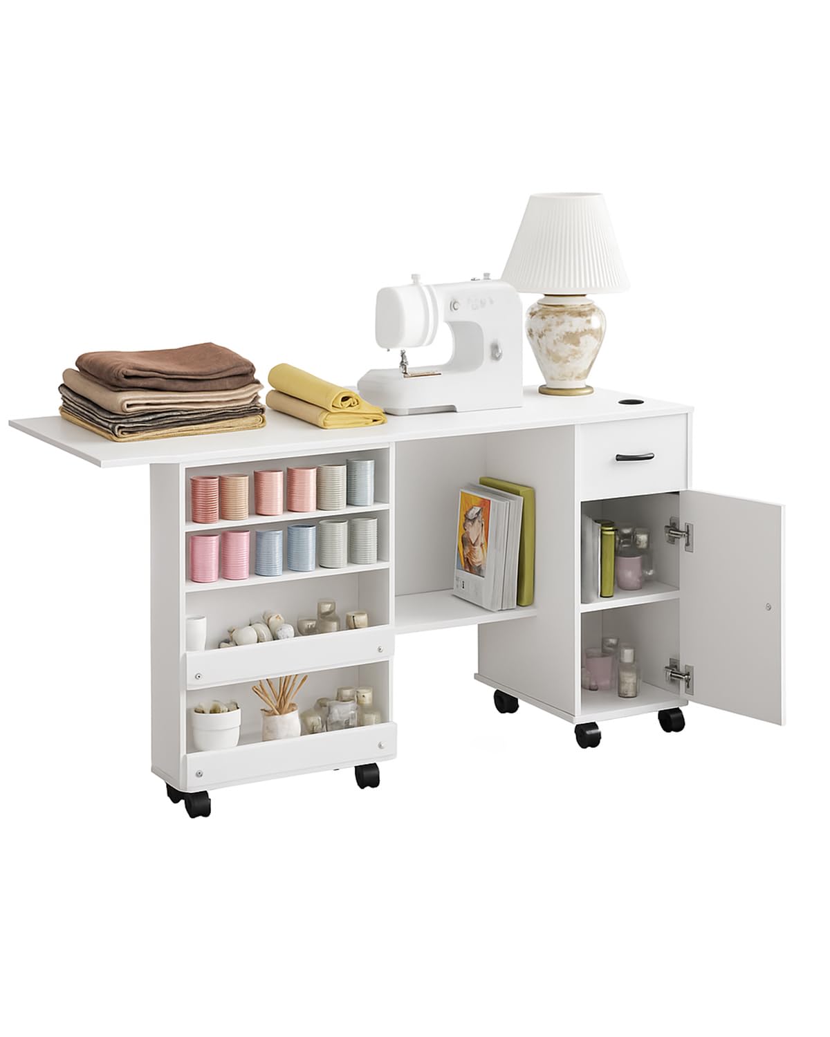 Amazon.com: PeacefulHues Folding Sewing Table,Multipurpose Rolling