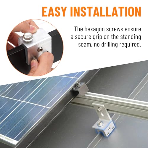 Image of 12PCS Standing Seam Roof Clamps | Metal Roof Fixing Clamp Brackets for Solar Panel Module Installation, Starlink Base, Heat Cable and Snow Guard Attachment