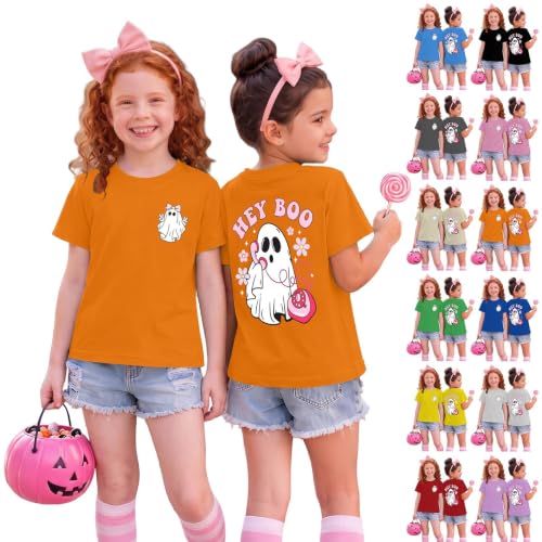Halloween Shirts for Kids Toddler Ghost Graphic Tee Spooky Season Fall Tops - image 1