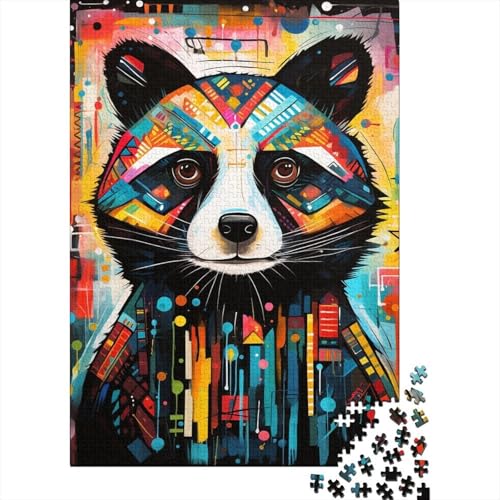 Puzzle 1000 piezas de mapache abstracto 70x50cm para adultos