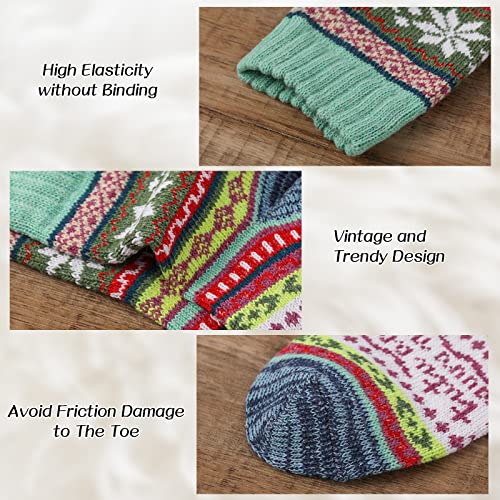 Image of Pleneal Wool Socks for Women - Womens Wool Socks Winter Warm Cozy Knit Sock for Women Men