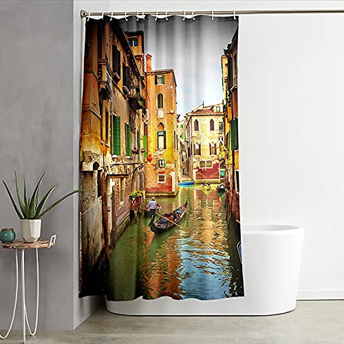 Rideau de douche textile polyester 165x200cm pour baignoire anti-moisissure - 3