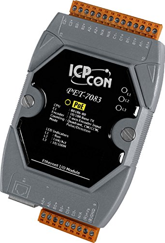 ICP DAS USA ICP-PET-7083 PoE Ethernet I/O Module with 3-axis Encoder/Counter Inputs (RoHS)