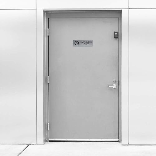 Miniatura 71 de SBLABELS Authorized Personnel Only - Letrero adhesivo para puerta y pared para restaurantes y pequeñas empresas, 3 x 9 pulgadas, color plateado