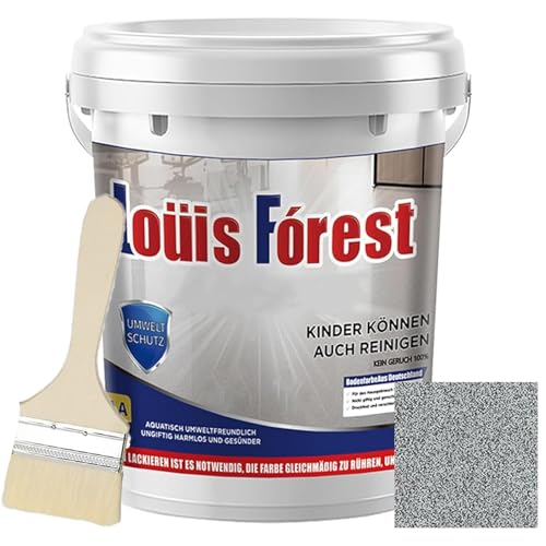High Gloss Effect Epoxy Floor Coating with Marble, Louis Forest Epoxy Floor Paint, 17.6/35.3 oz Epoxy Colored Sand Floor Paint, Quick-Dry Non-Slip Wear-Resistant Basement Waterproof Water-Based Paint