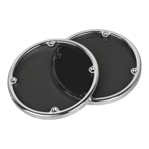 Image of Metal Left & Right Rear Speaker Trim Grills Mesh Covers For Harley Trike Street Glide FLHXXX 2010-2011 Street Glide FLHX 2006-2013 Electra Glide Classic FLHTC 1996-2013