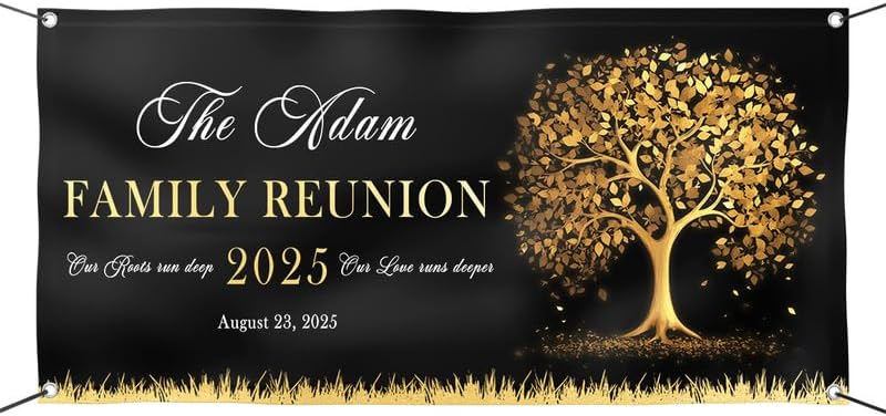 Personalized Black Family Reunion Banner – Custom Vinyl Banner with Our Roots Run Deep Quote, Perfect Family Tree Backdrop, Picnic Decorations, Reunion Welcome or Yard Sign