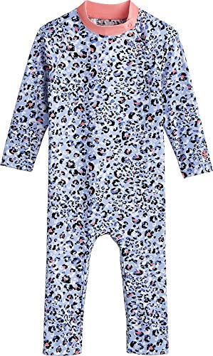 Coolibar UPF 50+ Baby Beach One-Piece Swimsuit - Sun Protective (6 Months- Blue Cheetah)