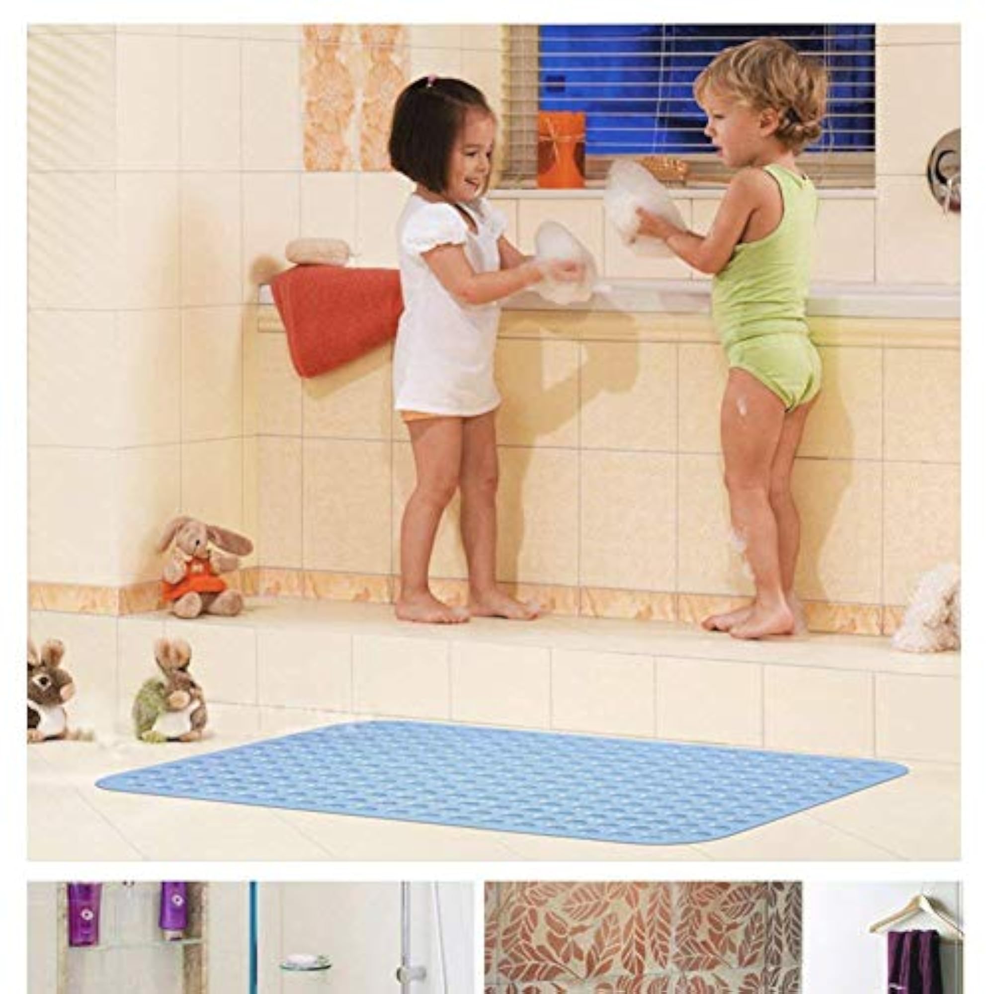 Multi Purpose Bath Mat with Anti Slip Suction Cup, 100 x 40 cm