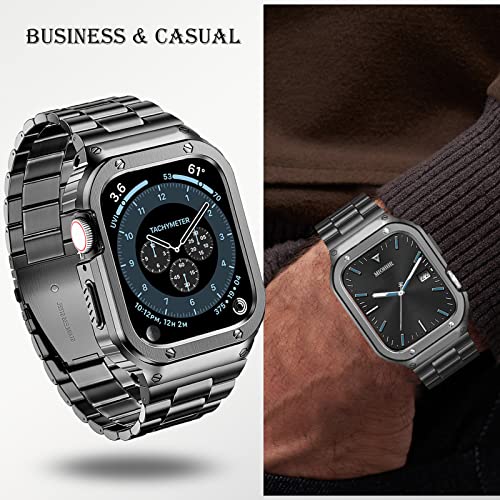 Image of MioHHR Stainless Steel Band and Case Compatible with Apple Watch 38 /40 /41mm