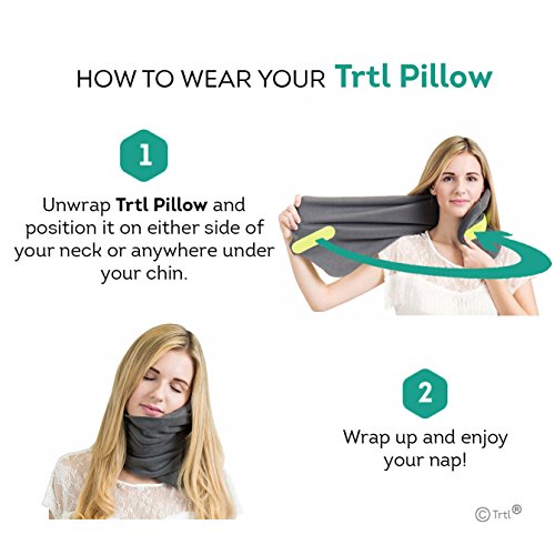 Trtl Pillow - Scientifically Proven Super Soft Neck Support Travel Pillow - Machine Washable (Grey)… #TOP2