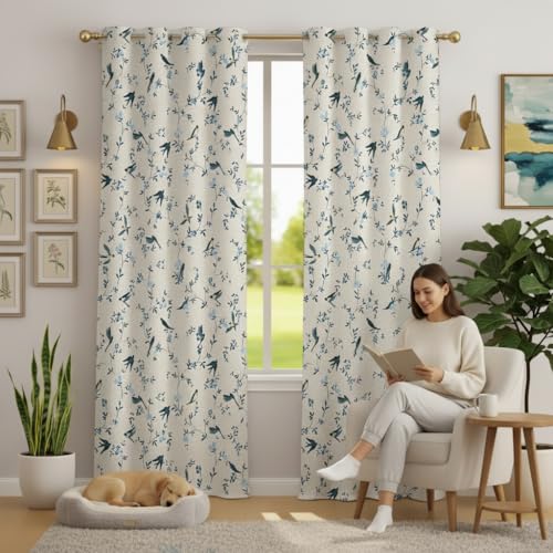 Image of STITCHNEST 'Florea Series' Premium Satin Room Darkening Curtains 7 Feet Long Set of 1 | Door Curtain 7 x 4 Feet | Blocks 70-80% Light | Ideal for Bedroom, Living Room & Home Decor