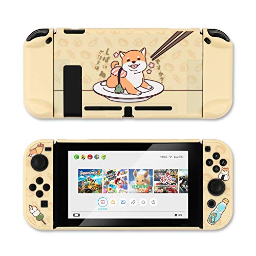 GeekShare Schutzhülle Slim Cover Case kompatibel mit Nintendo Switch und Joy Con - Stoßdämpfung und Anti-Kratzer (Shiba Inu)