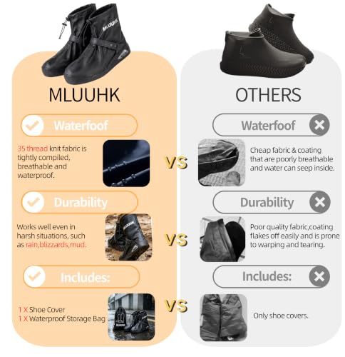 Image of Waterproof Boot Covers, Reusable Rain Shoe Covers Non-Slip Waterproof Shoes Boots for Outdoor Cycling Camping Fishing Travel