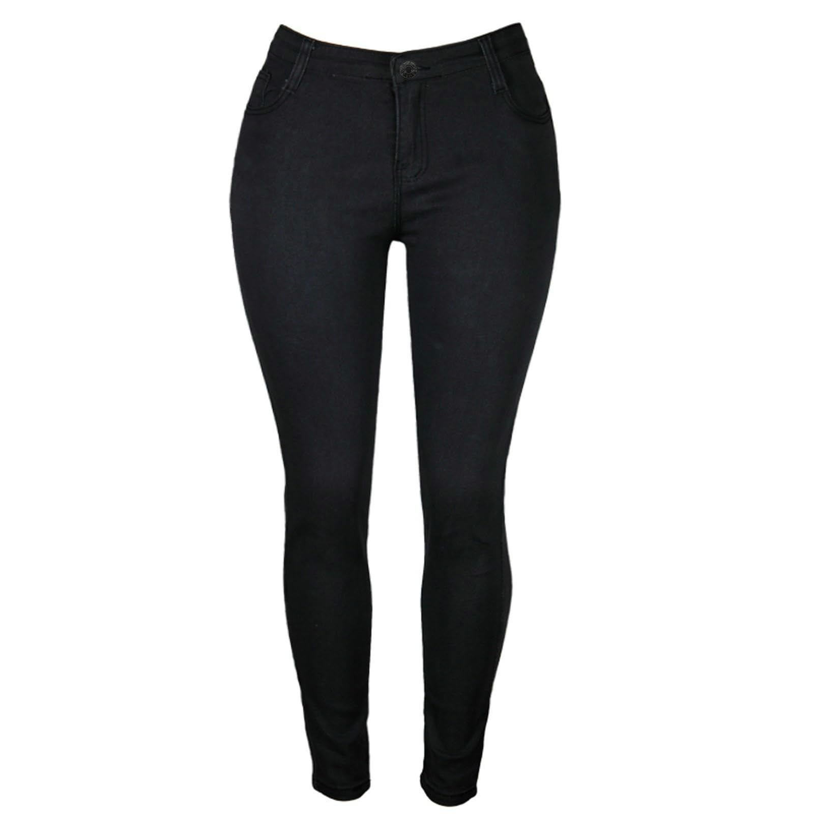 Jeans da Donna in Vita Alta Donna-allungamento del Denim Push-up, di Cerniera, Push-up-azzurro-2xl