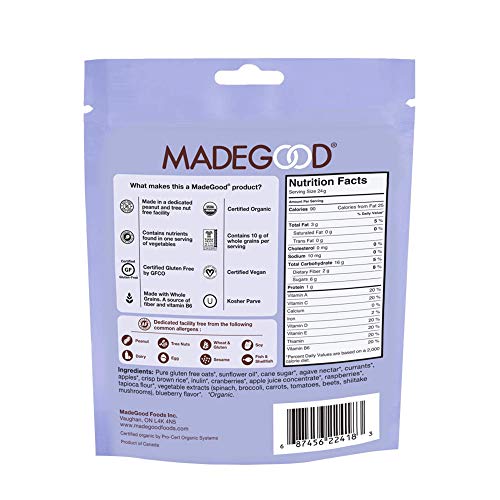 MadeGood Mixed Berry Granola Minis, USDA Certified Organic, Gluten Free & Non-GMO, 3.5 Oz (Pack of 6) - image 3