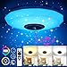 GGHKDD - Luces de techo LED de intensidad regulable, control remoto inteligente con 4.0 altavoz Bluetooth App Smartphone y regulable de 14 pulgadas de música RGBW temperatura de color ajustable para