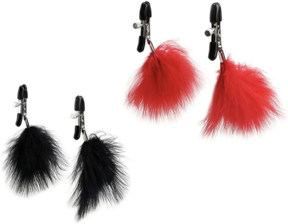 Adjustable Feathered Nipple Clamps SM Bondage Sex Toys for Couples EB53236