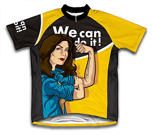 ScudoPro We Can Do It Short Sleeve Cycling Jersey for Women - Size XL Yellow