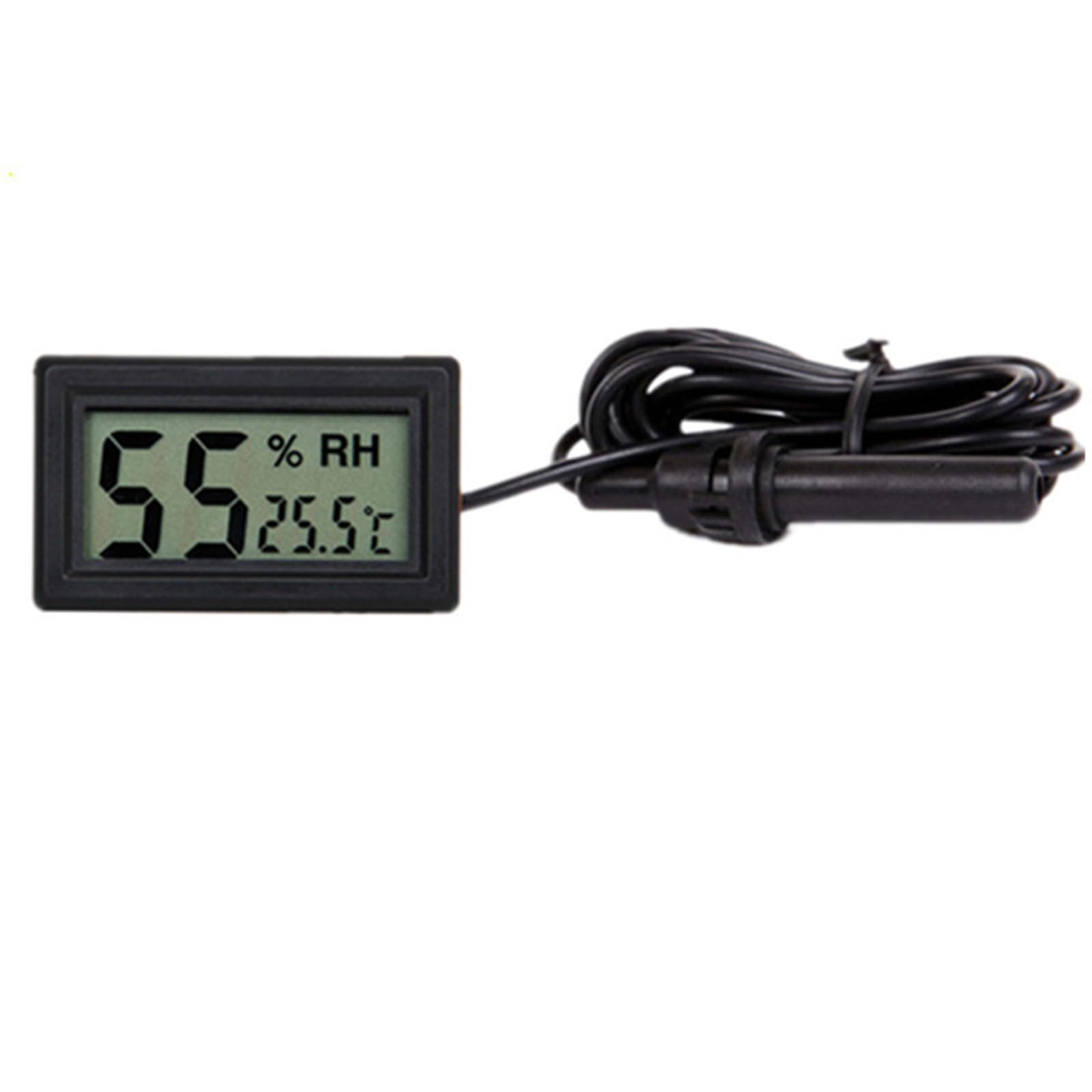 Jkrnejgr Black Multifunctional Temperature Humidity Gauge With Long Cable Suitable For Various Indoor Setting Greenhouses Laboratories Temperature Humidity Monitors