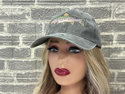Image of Fishing Baseball Cap for Men Women, Adjustable Embroidered Fish Hat | Fishing Gear, Outdoor Adventure Design, Precision Embroidery Craft, One Size Adjustable Fit