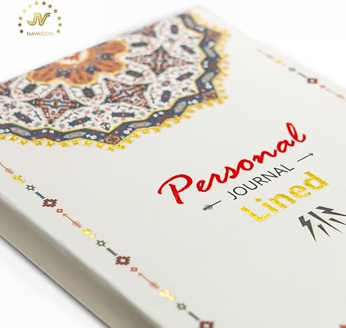 Miniatura 10 de Diario personal para mujeres y hombres, cuaderno con borde impreso bohemio, de tapa dura, con rayas, de papel grueso, para artista, plano de 0.315