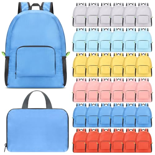 Image of Eccliy 50 Pack Backpacks Bulk 17 Inches Back Pack Basic Backpack for Adult Lightweight Outdoor Travel Bookbags(6 Soft Color)