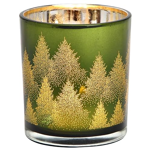 Windlicht Tannenbaum Glas | Teelichtglas Weihnachten Winter | Hirsch...