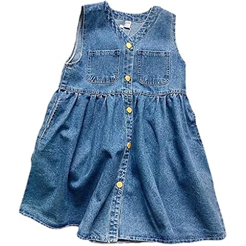 ACMEDE Girls Denim Overall Dress for Kids Cover