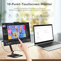 Showscren 14 Zoll Touchscreen Tragbarer Monitor Set mit Metall-Armstand, 1920x1200 16:10 IPS HDR 10-Punkt-Touch, Aluminiumgehäuse, USB-C HDMI für Laptop Mac PC PS5 Xbox – Ansicht 2