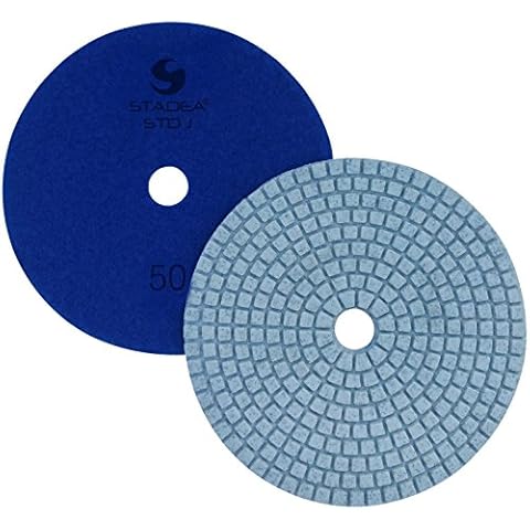 Stadea PPW119D Diamond Polishing Pads 4 Inch Grit 50 - For Concrete Marble Terrazzo Floor Granite Stone Counter Edge Wet Polishing - Pack of 2 Cover
