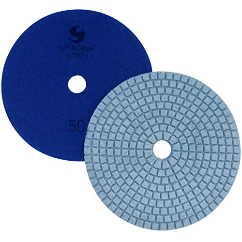 Stadea PPW240D Concrete Polishing Pads 5 Inch Grit 50 - Diamond Pads For Concrete Terrazzo Marble Floor Counter Wet Polishing - Pack of 5