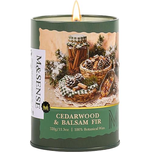 Image of M&SENSE Cedarwood Balsam Fir Scented Soy Candles, 11.3 oz