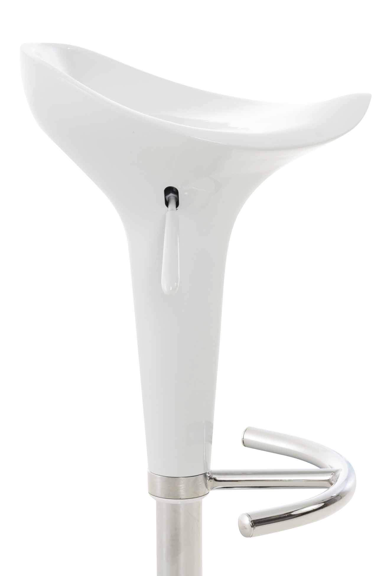 CLP Sgabello Design Saddle In Plastica I Sgabello Penisola Cucina Con Poggiapiedi I Sgabello Girevole Regolabile Alt. 60-81 CM, Colore:bianco