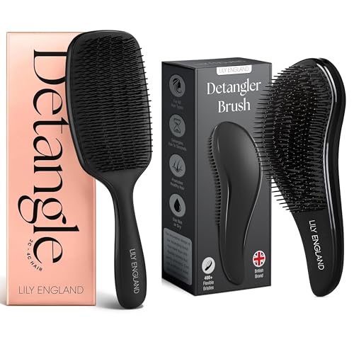 Cepillo Desenredante para Cabello Rizado Black y Cepillo Desenredante – Dúo Esencial para el Cuidado del Cabello, Peinados Suaves y Sin Enredos