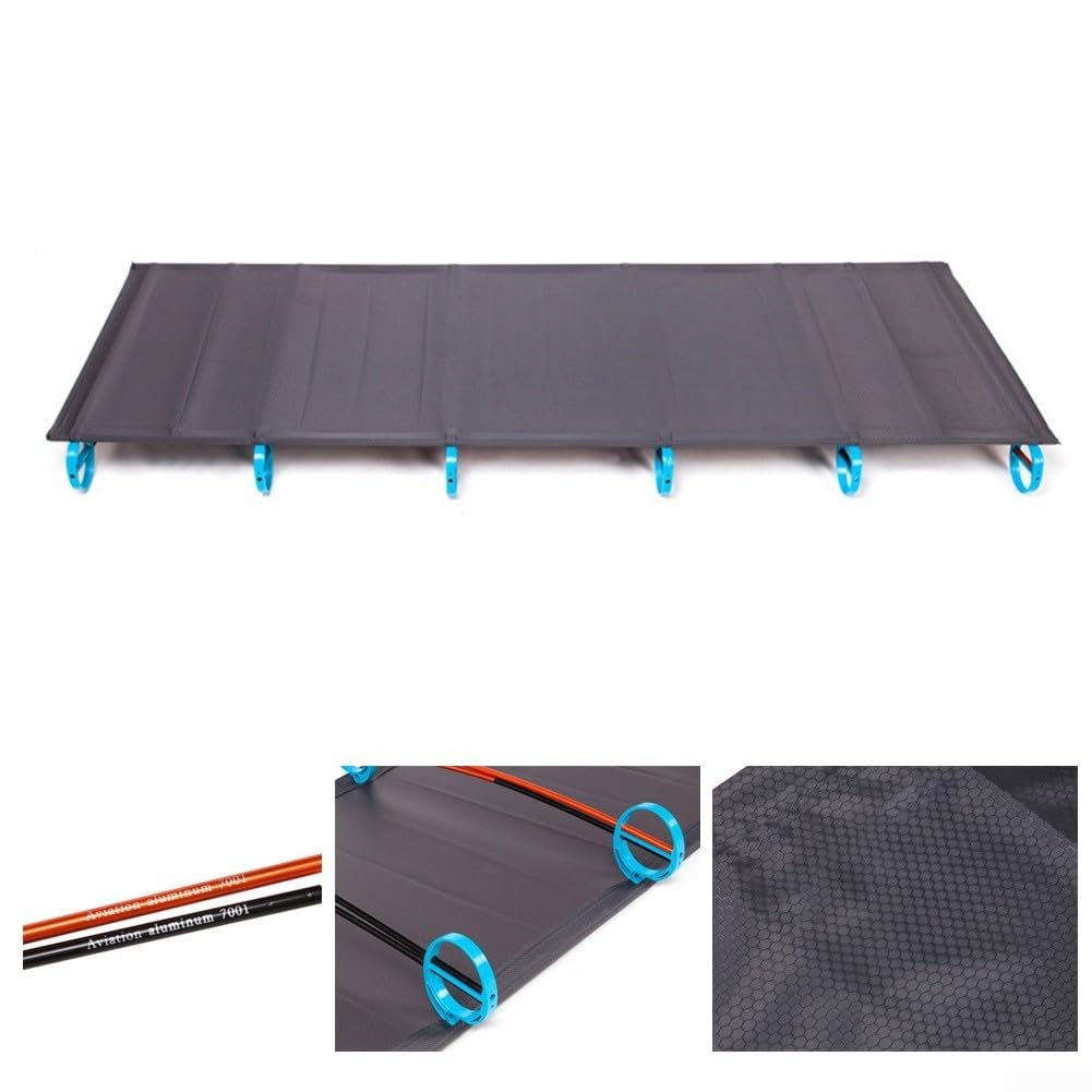 Cuna de camping portátil Cama de dormir plegable al aire libre Cama de viaje con marco de aluminio ligero con bolsa de almacenamiento Capacidad de carga 150 kg para senderismo Pesca (verde)