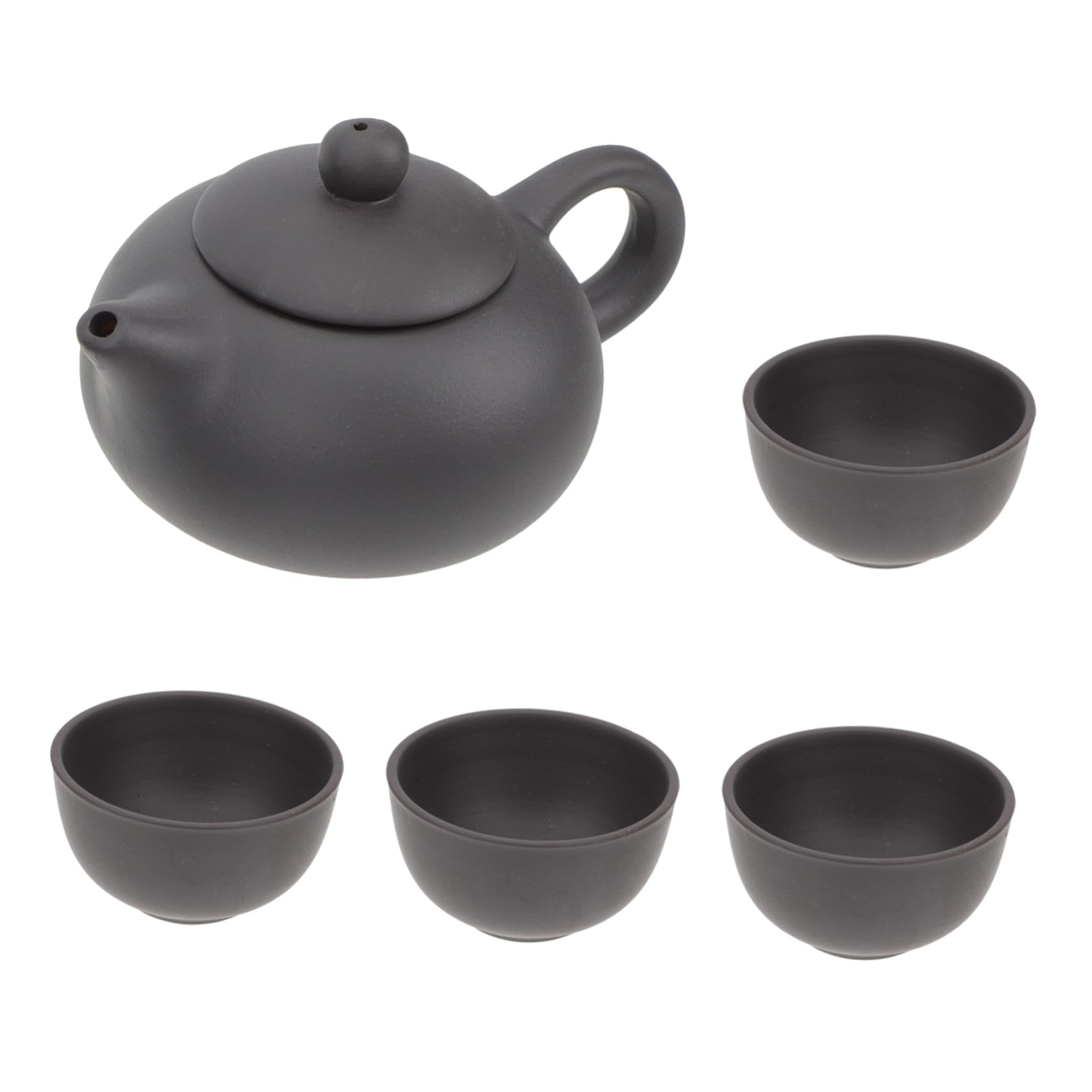 Tetera de arcilla con filtro integrado y tazas a juego para infusiones perfectas