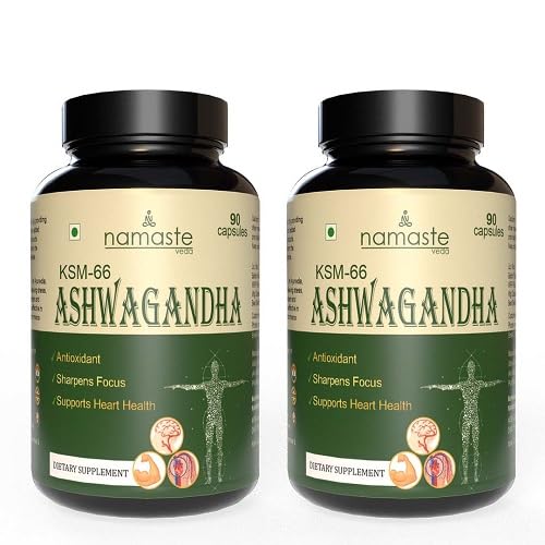 Ashwagandha KSM-66 | Support Stamina, Strength & Energy | Joint, Bone & Muscles | Antioxidant | Withania Somnifera | 180-Vegetarian Capsules