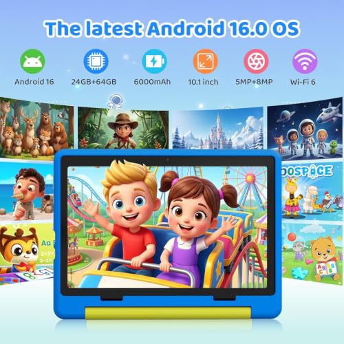 Image of Kids Tablet,Android 16 Tablet for Kids 10 inch with Case,24GB RAM 64GB ROM