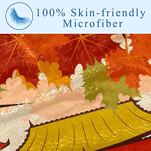 Couverture feuille d'érable japonais 150x100 cm douce pour lit et canapé