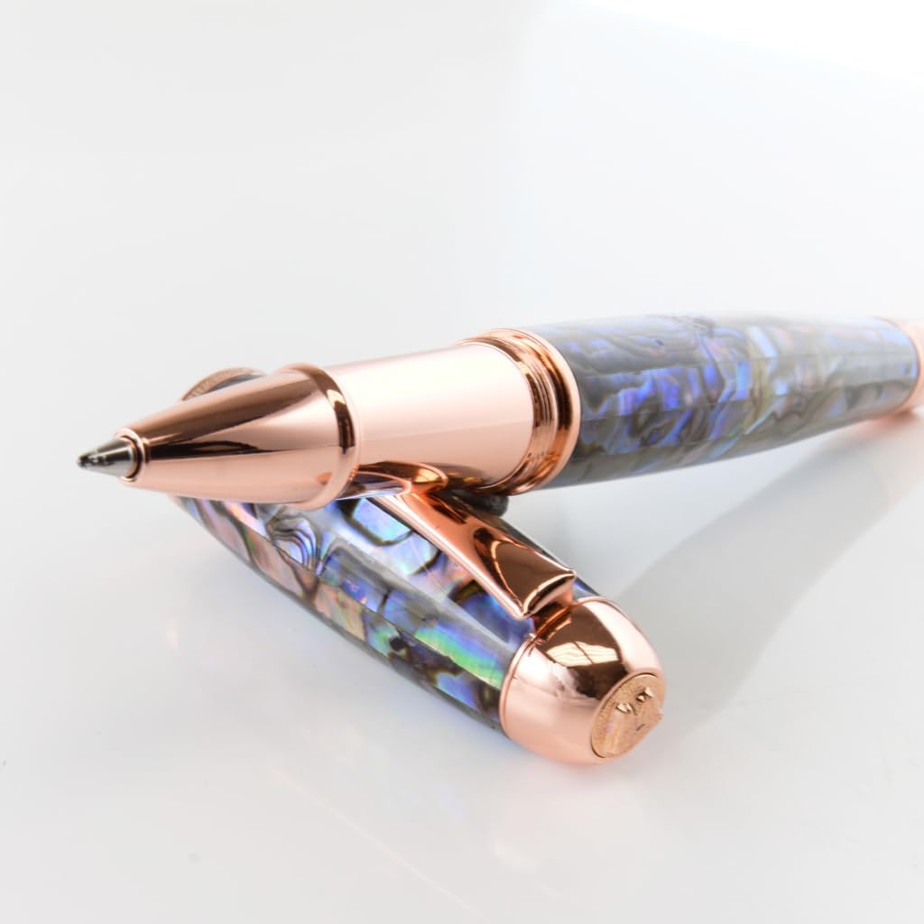 Monteverde USA Super Mega Abalone Limited Edition 999 Rollerball Pen - Gunmetal Trim - Iridescent Abalone Shell Body - Refillable with Standard Rollerball Refills - Collector's Edition