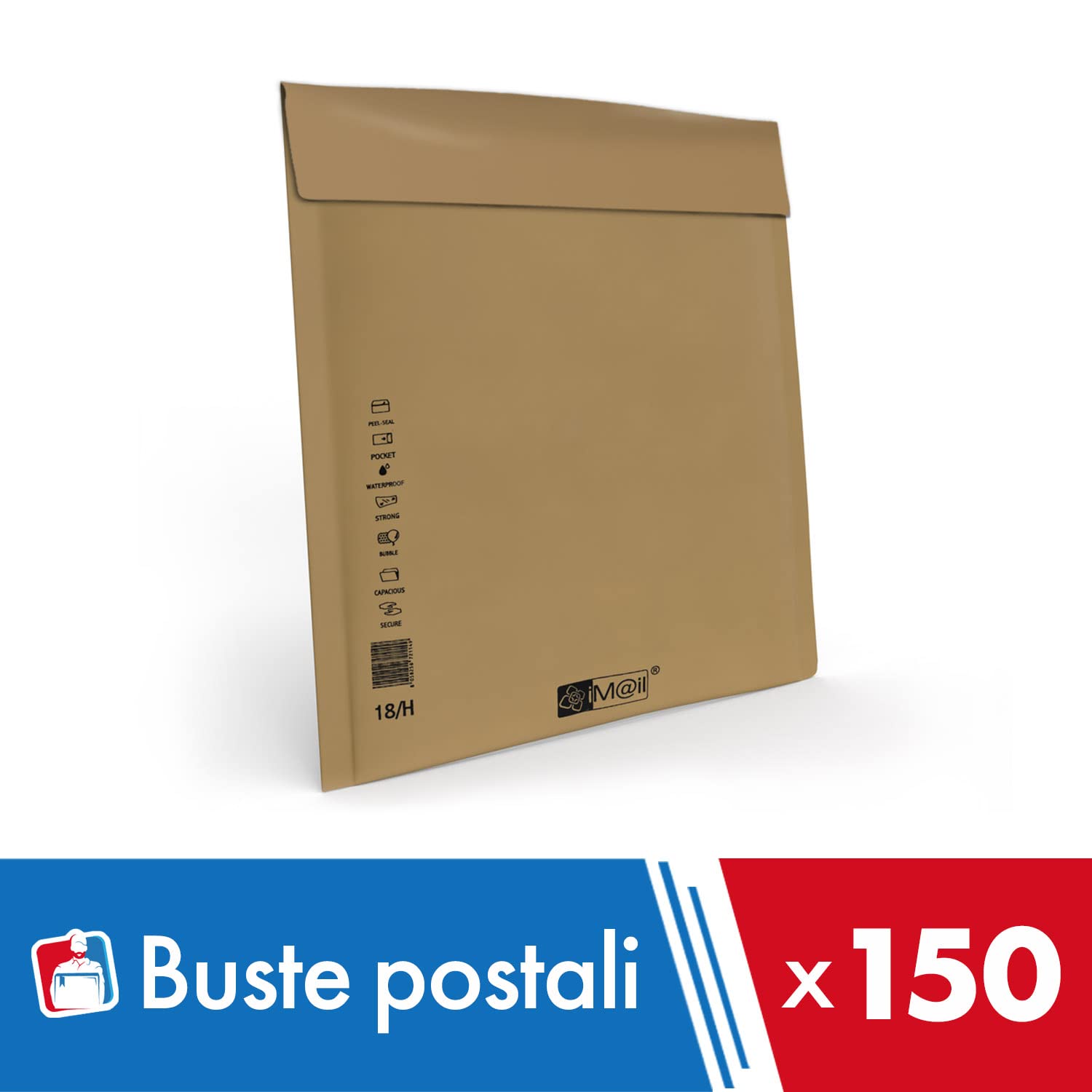 IMBALLAGGI 2000 - Buste Postali Imbottite iM@il - Buste Spedizione Imbottite - Ideali per Spedire e Proteggere Oggetti - 27x36 cm - 150 Pezzi