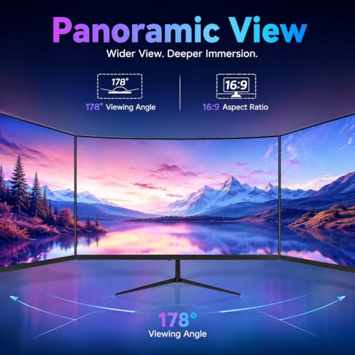 Image of 24 Inch Curved Gaming Monitor, FHD 1080P 200Hz, 1ms Computer Monitor, 1800R Display, Built-in Speakers, AMD FreeSync & G-Sync Compatible, HDMI 2.0, DP 1.4, Low Blue Light