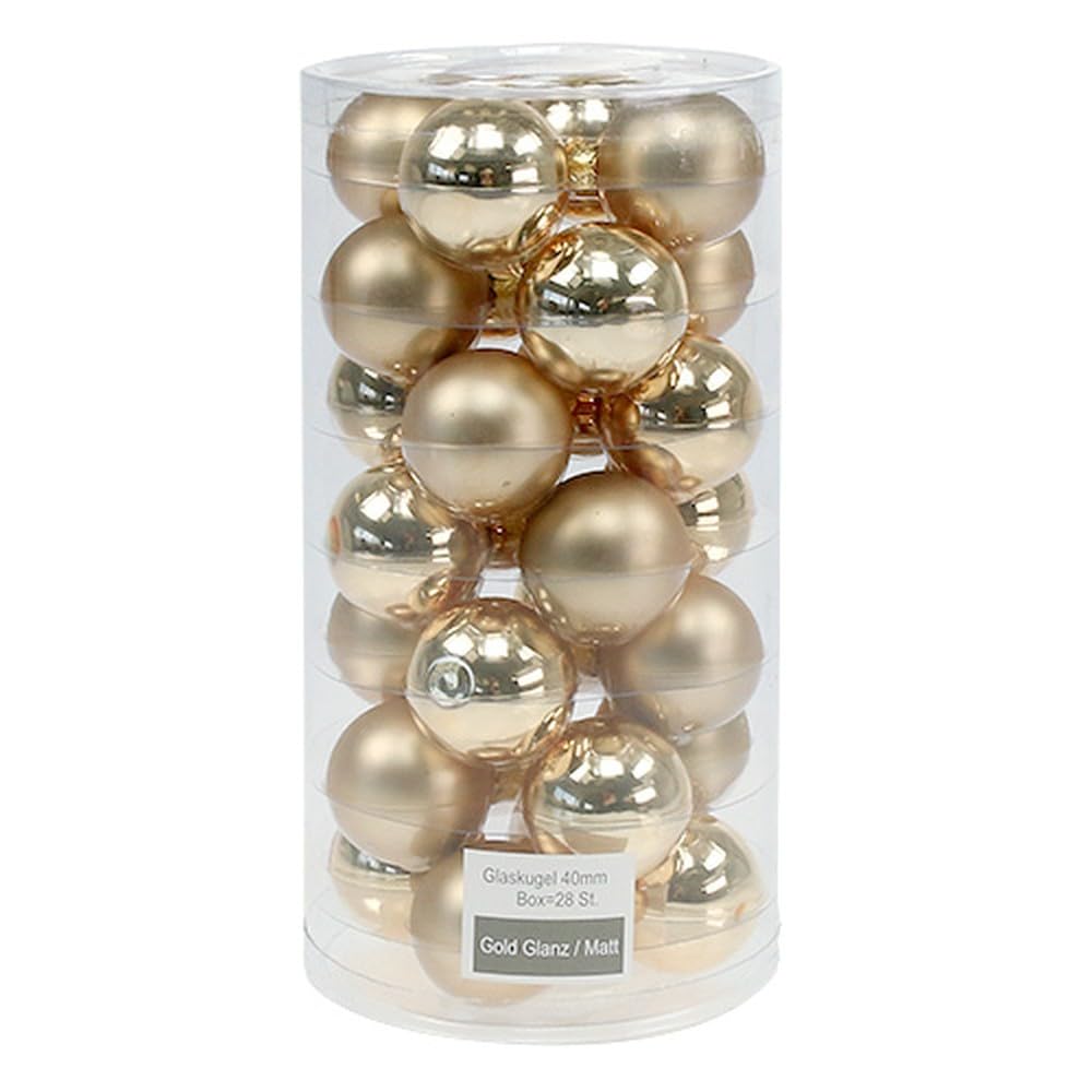 Weihnachtskugeln 4cm Gold Glas glänzend/matt 24er Pack Christbaumschmuck Deko