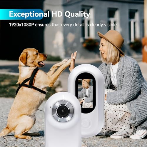 PUSOKEI Cat Collar Camera FHD 1080P Dog Tracker Collar Mini Action Camera for Video Recording 0.96 Inch LCD Display 90 Degree Wide Angle No WiFi Needed for Cats Dogs Outdoor Indoor White - Image 5